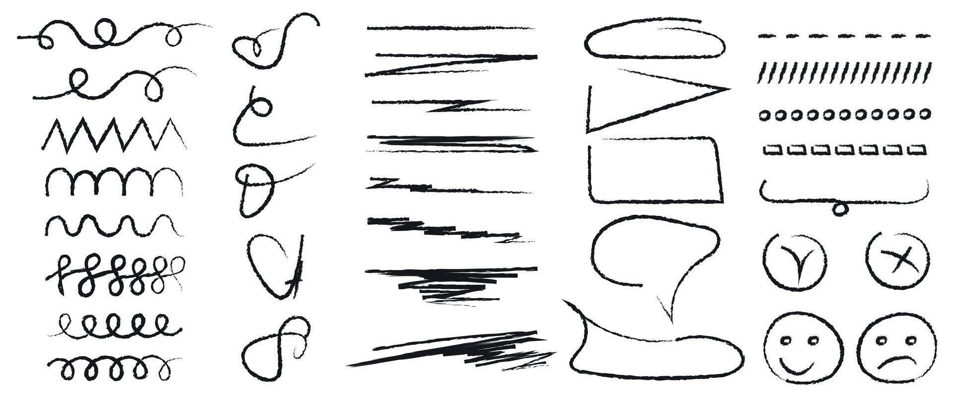 Elements for notetaking, highlighting, and underlining in Hand drawn