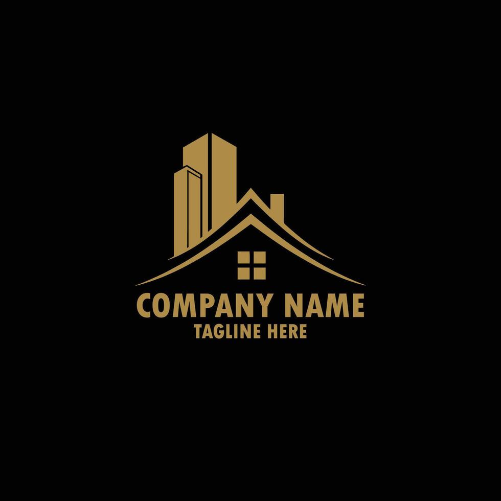 Real estate builder construction logo design vector