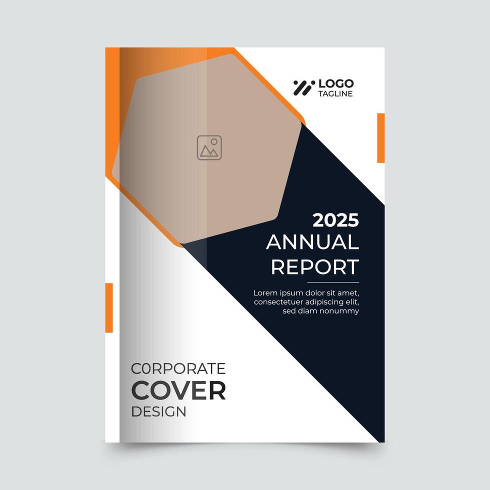 plantilla de diseño de portada de informe anual vector