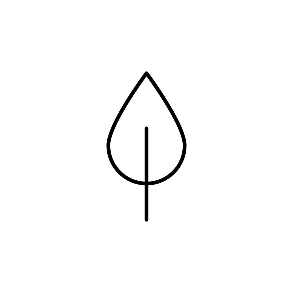 Leaf Vector Line Icon. Suitable for books, stores, shops. Editable stroke in minimalistic outline style. Symbol for design