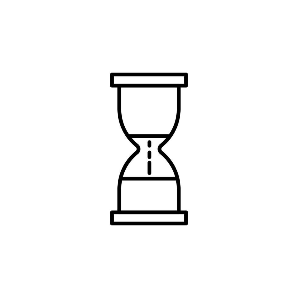 Hourglass Vector Line Sign. Suitable for books, stores, shops. Editable stroke in minimalistic outline style. Symbol for design