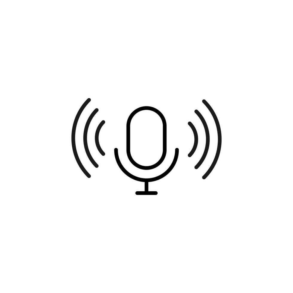 Microphone Simple Outline Icon. Suitable for books, stores, shops. Editable stroke in minimalistic outline style. Symbol for design vector