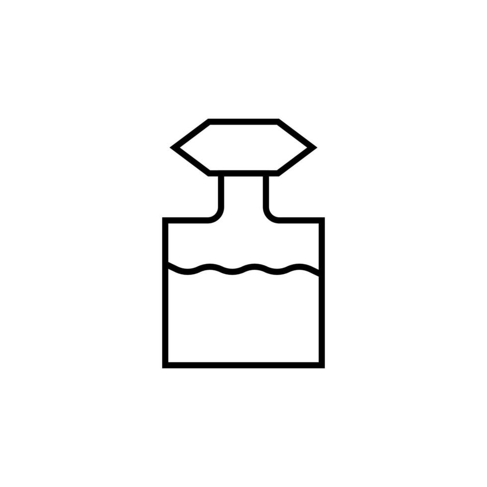 Perfume Vector Line Sign for Adverts. Suitable for books, stores, shops. Editable stroke in minimalistic outline style. Symbol for design