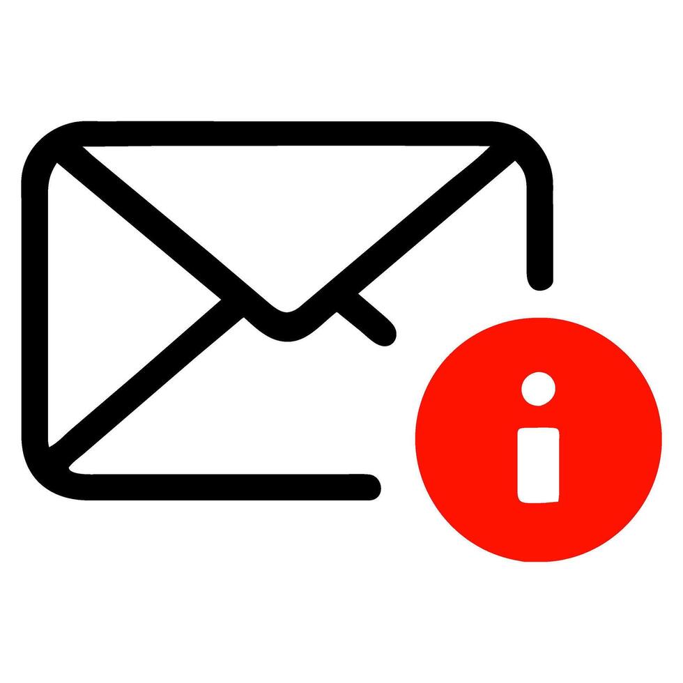 mail info, warning icon in trendy flat style, vector icon