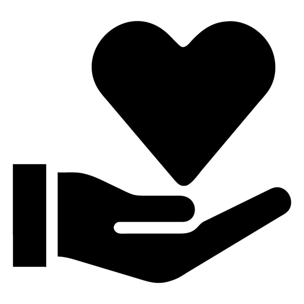 heart in hand icon in trendy flat style, vector icon