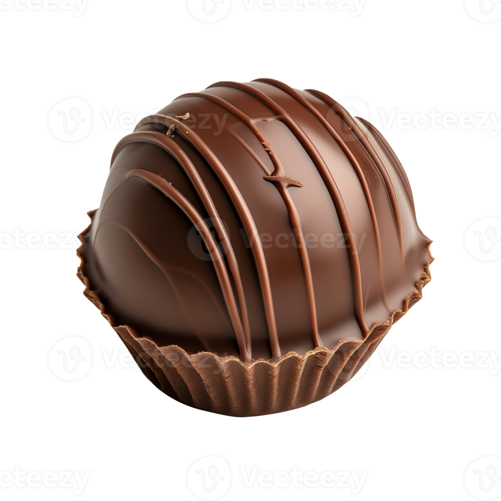 AI generated Chocolate truffle isolated on transparent background png