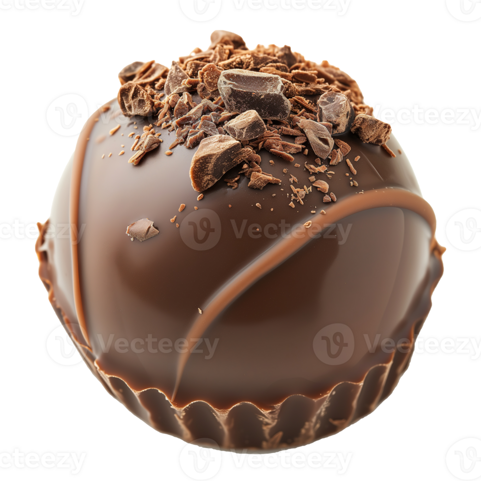 AI generated Chocolate truffle isolated on transparent background png