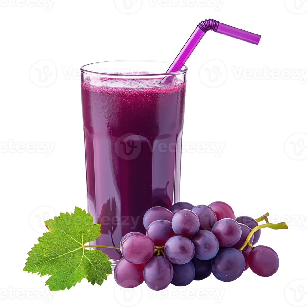 AI generated Grape juice in a glass isolated on transparent background png