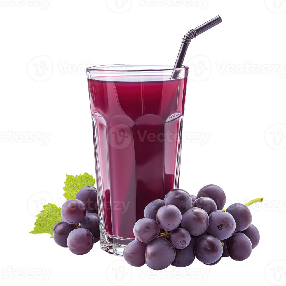 AI generated Grape juice in a glass isolated on transparent background png