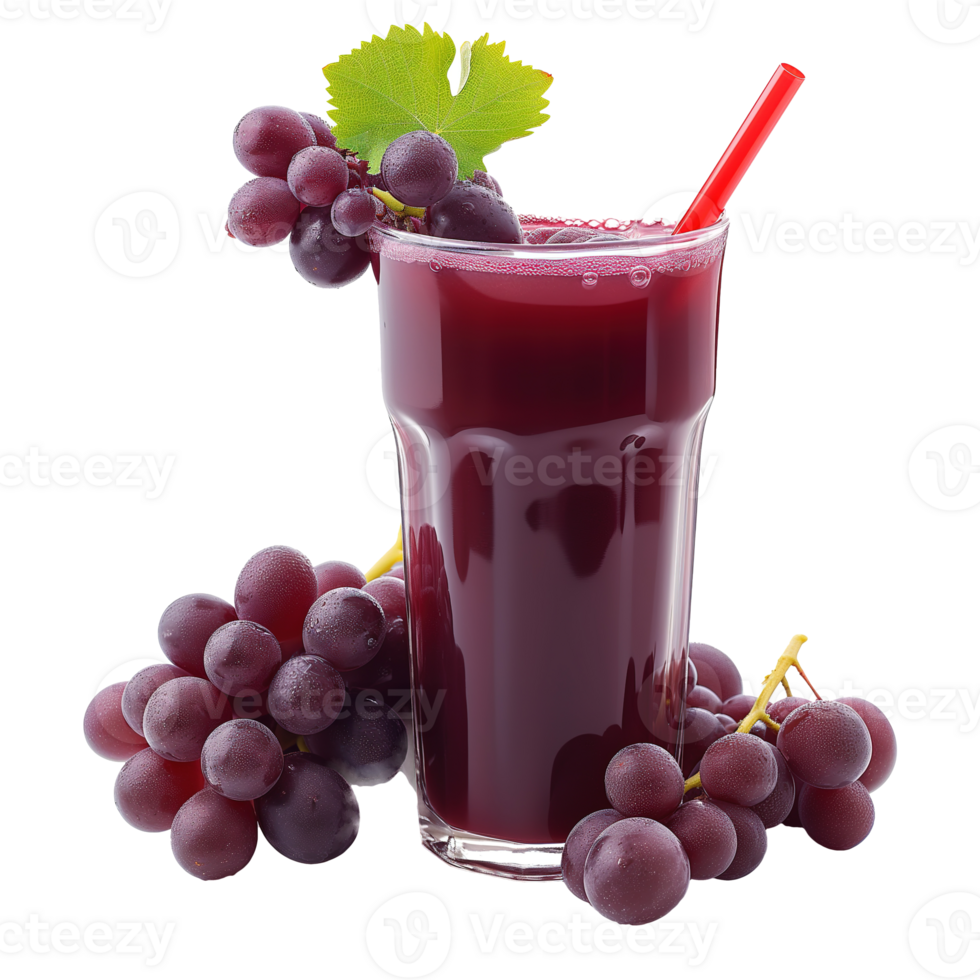AI generated Grape juice in a glass isolated on transparent background png