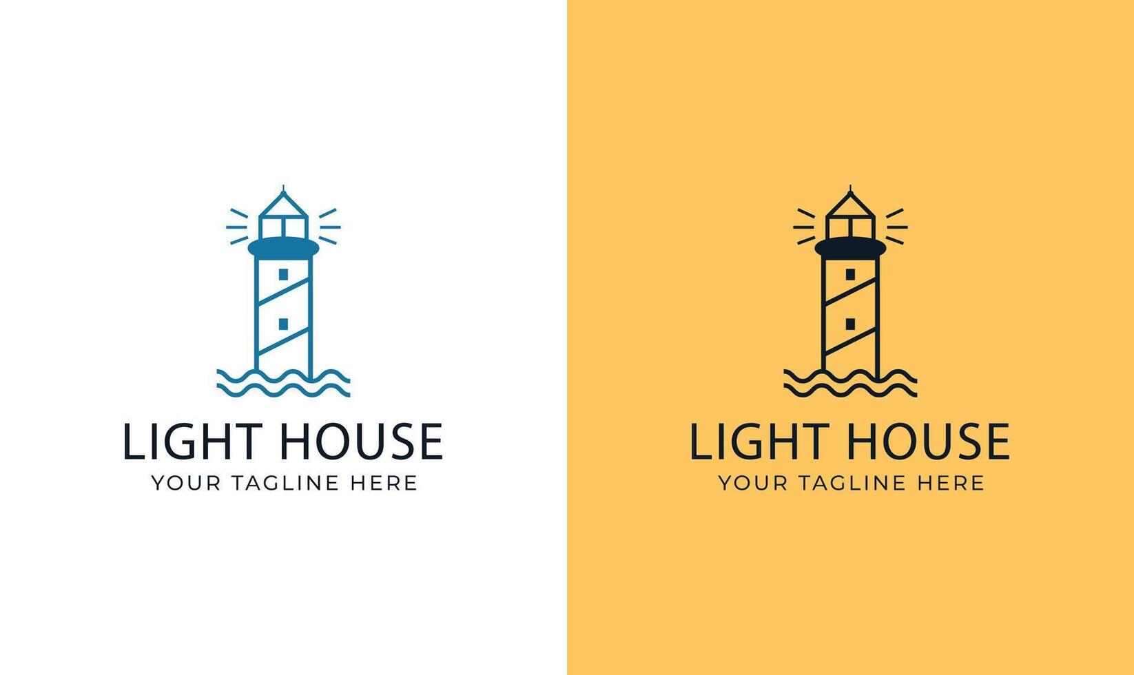 lighthouse logo design vector