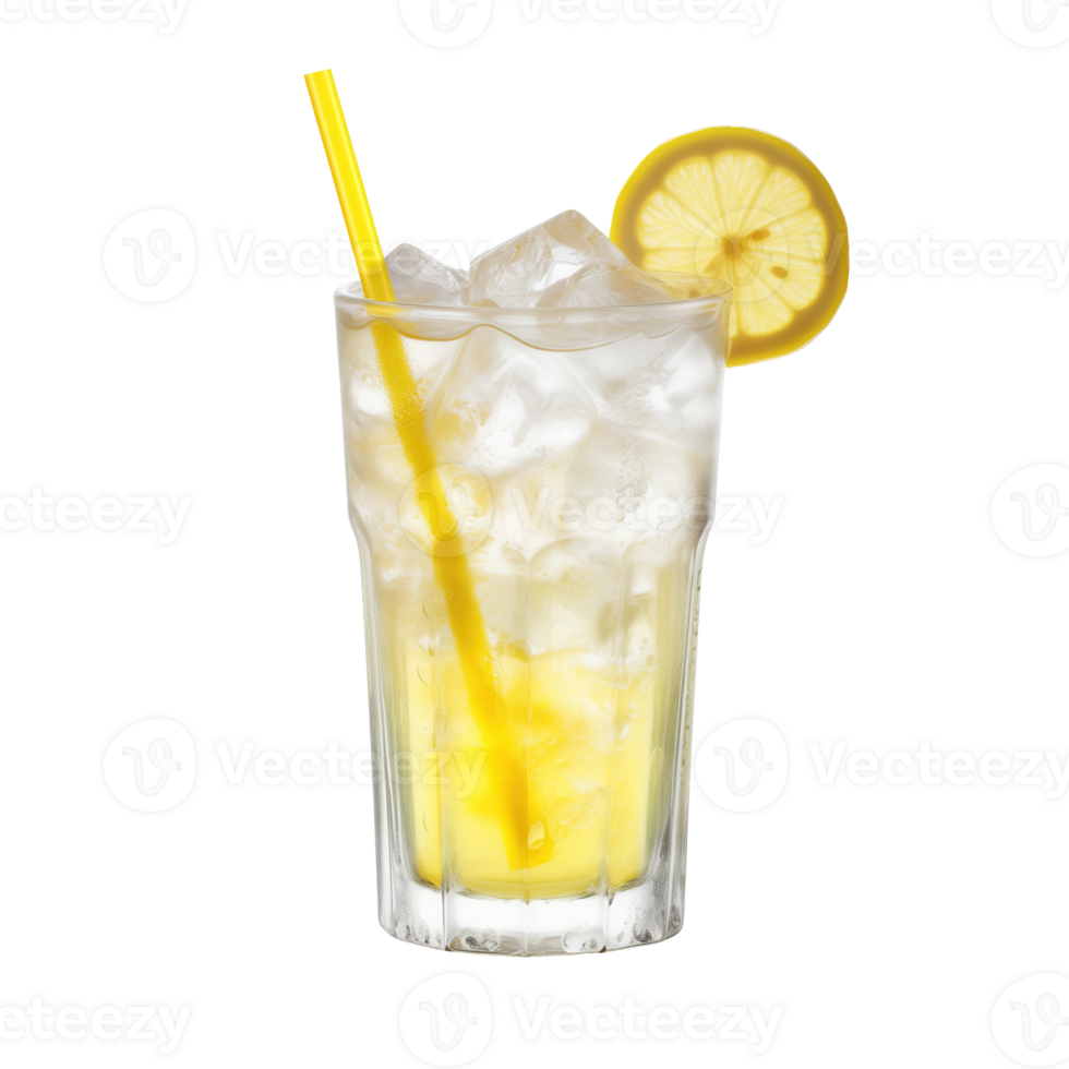 AI generated fresh lemonade in a glass isolated on transparent background png