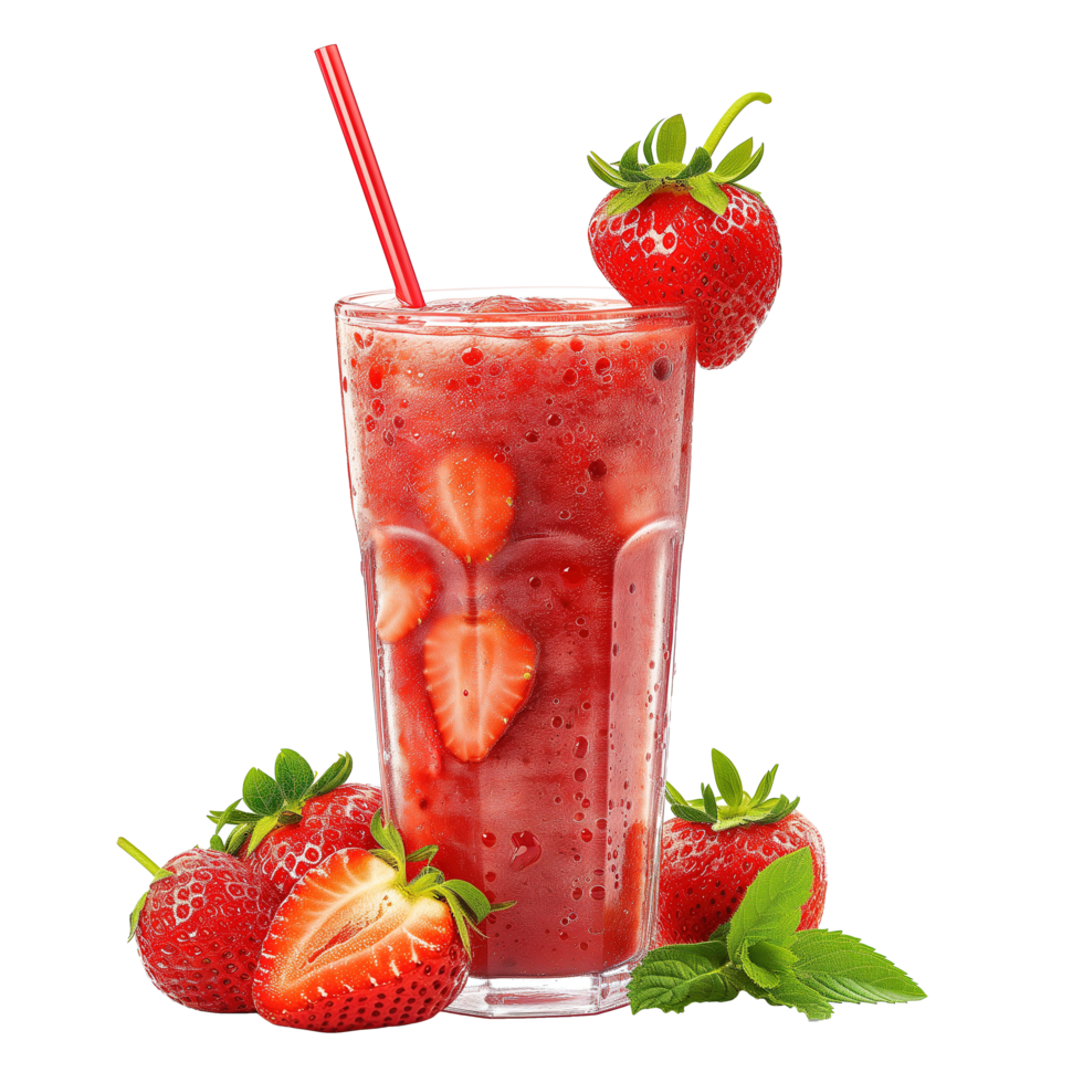 ai généré fraise smoothie isolé sur transparent Contexte png