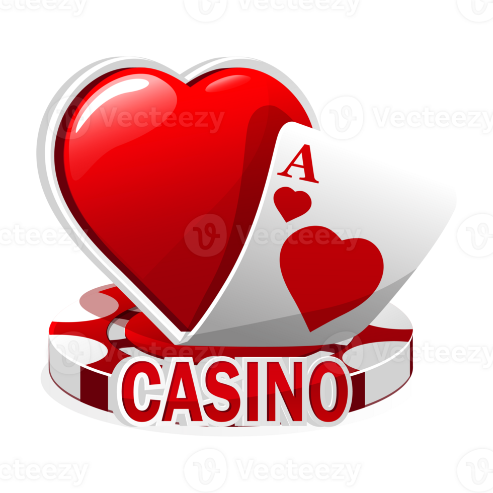 Red icon for the casino. Illustration Poker Cards, Spade Symbol, and Chip Games. png