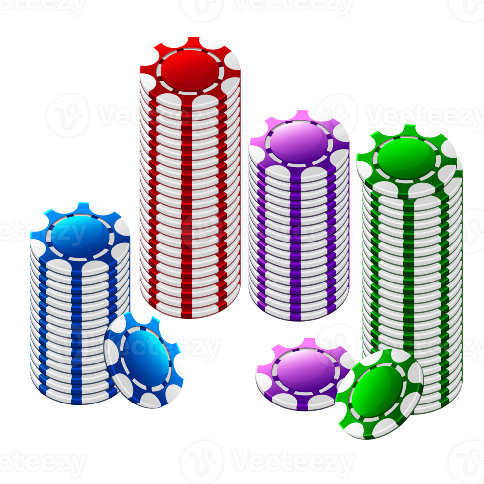 de colores pilas de casino papas fritas. íconos para casino o ranuras juego png
