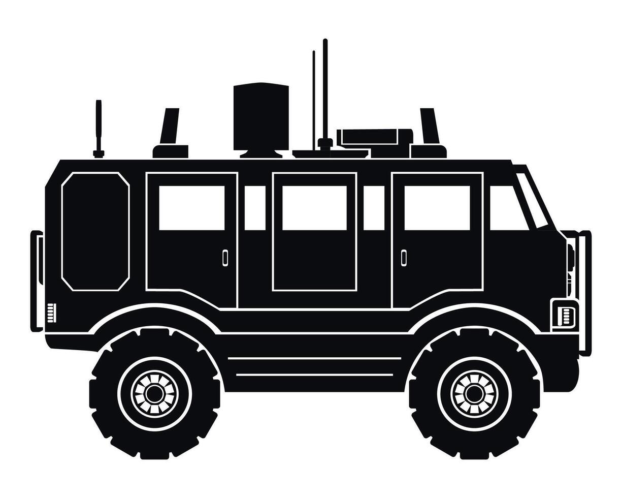 Commercial Van silhouette. Black icon. Transportation, delivery symbols, pictogram. vector