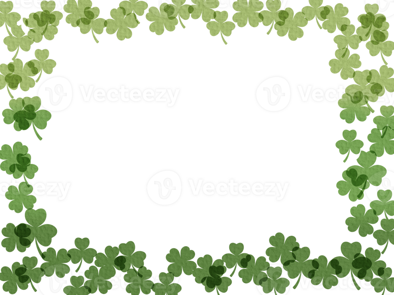 illustration, Saint Patrick holiday. Green clover shamrock Ireland tradition. Frame border png
