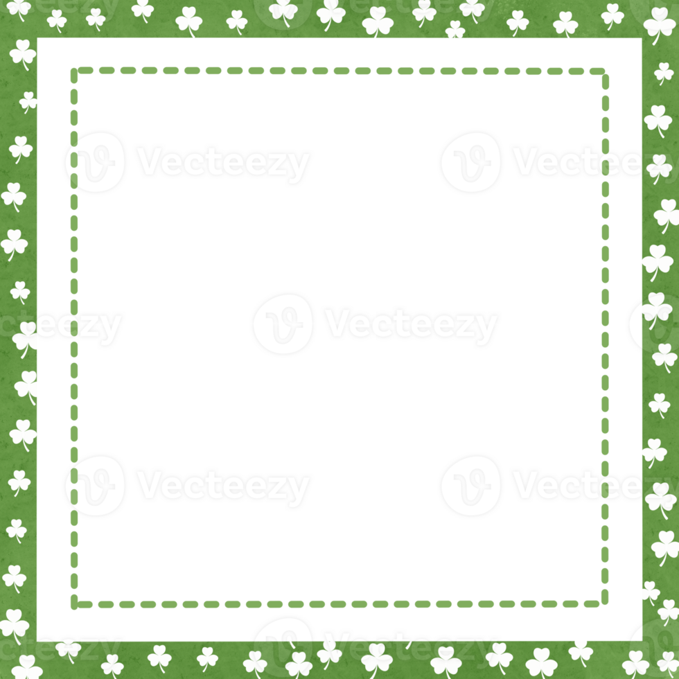 illustration, Saint Patrick holiday. Green clover shamrock Ireland tradition. Frame border png