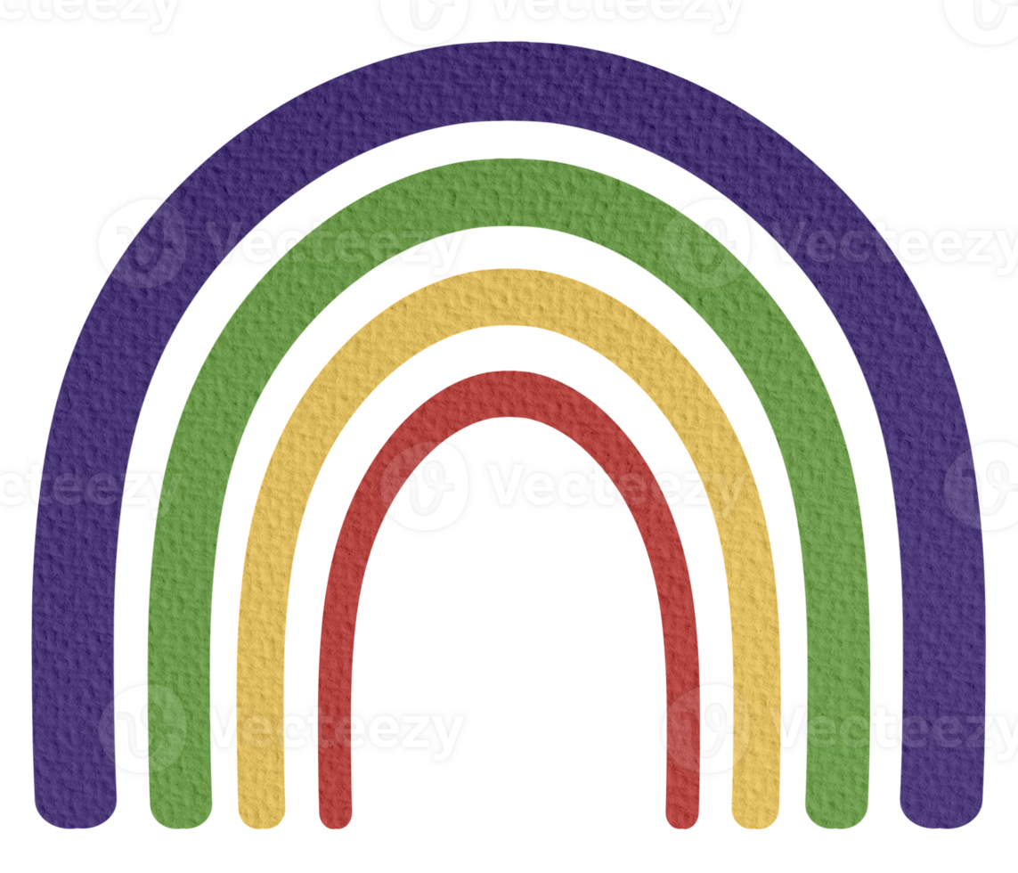 Boho style rainbow with texture png