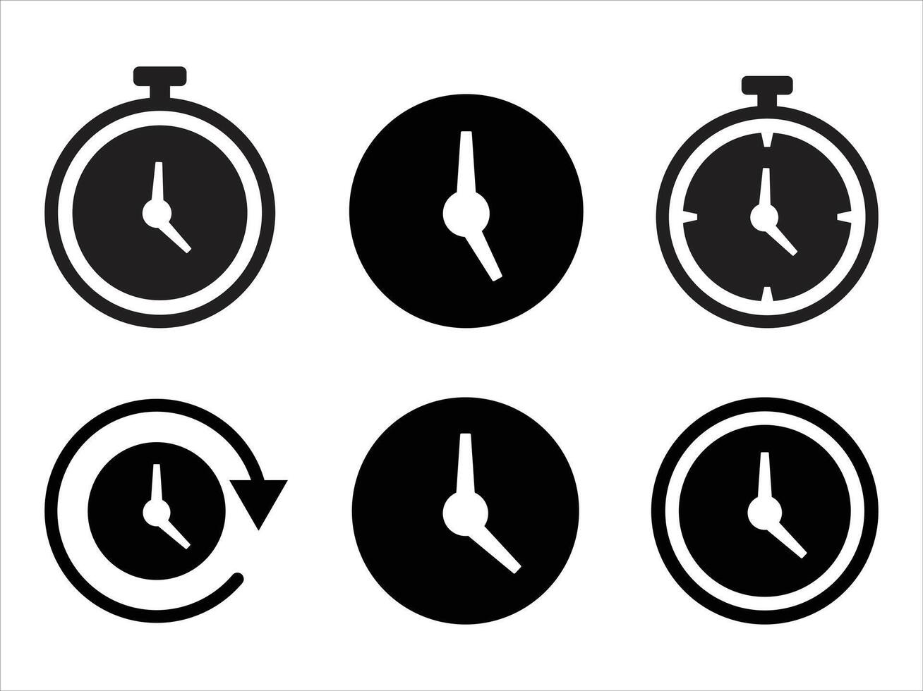 Clock icon . Collection of vector symbol on white background. Vector illustration.