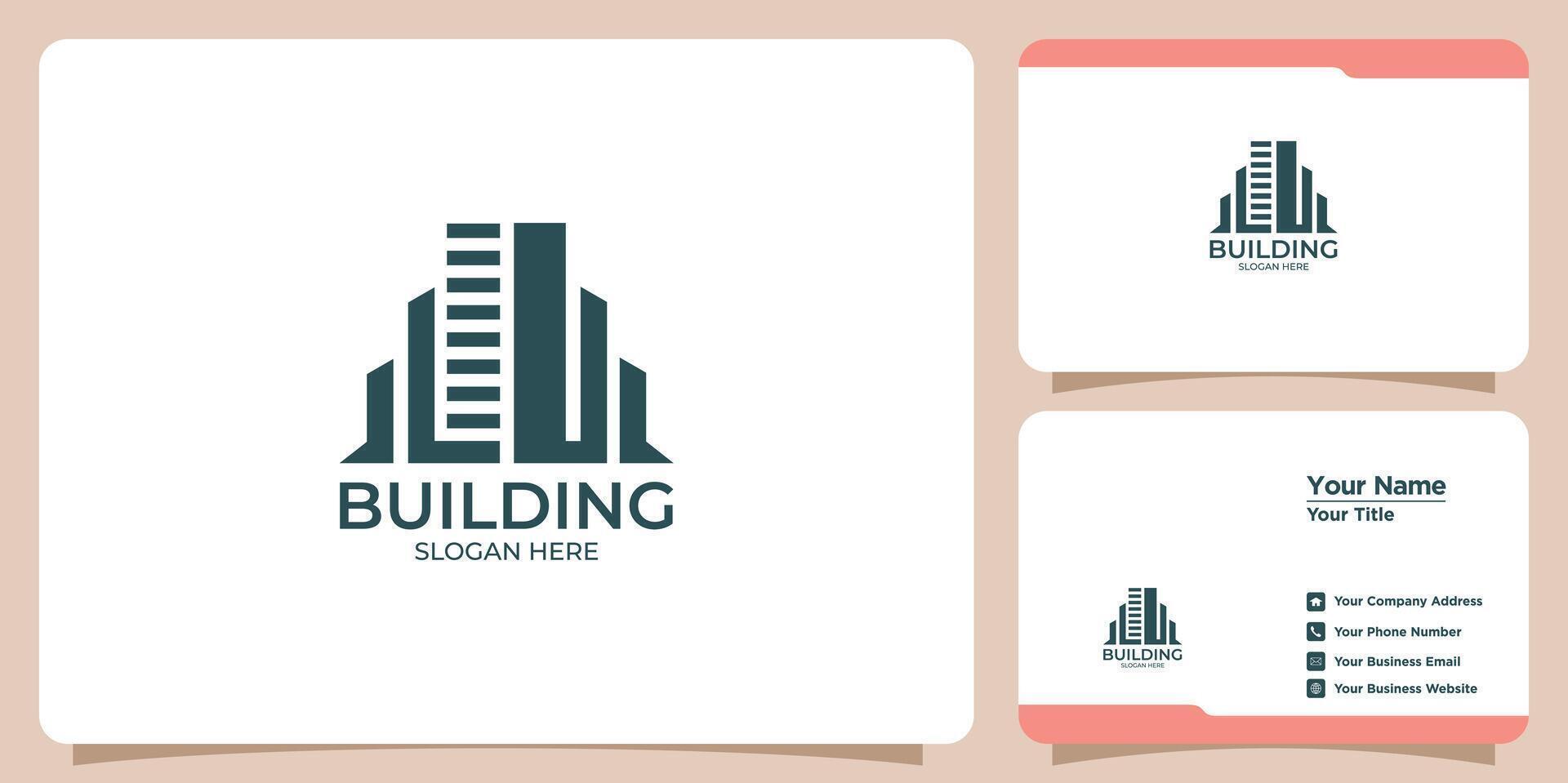 edificios real inmuebles logos y negocio tarjetas vector