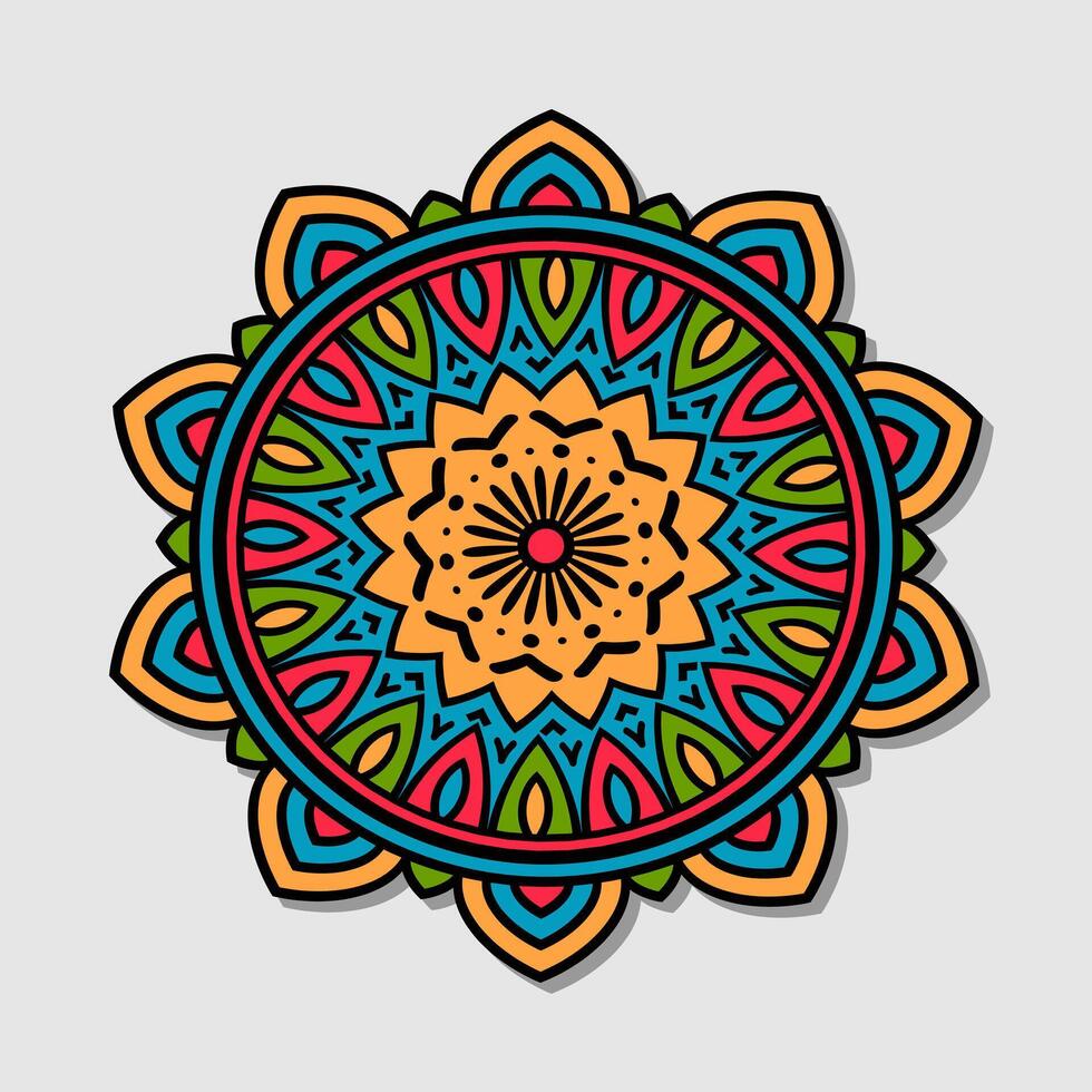 vector de mandala de flores