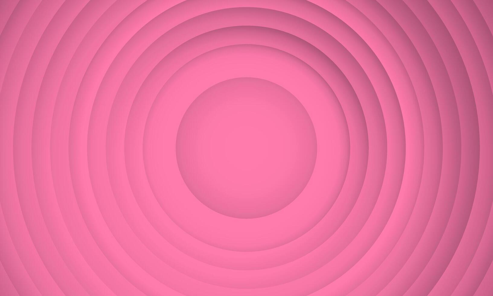 Abstract circle layers texture on pink background with shadow. vector