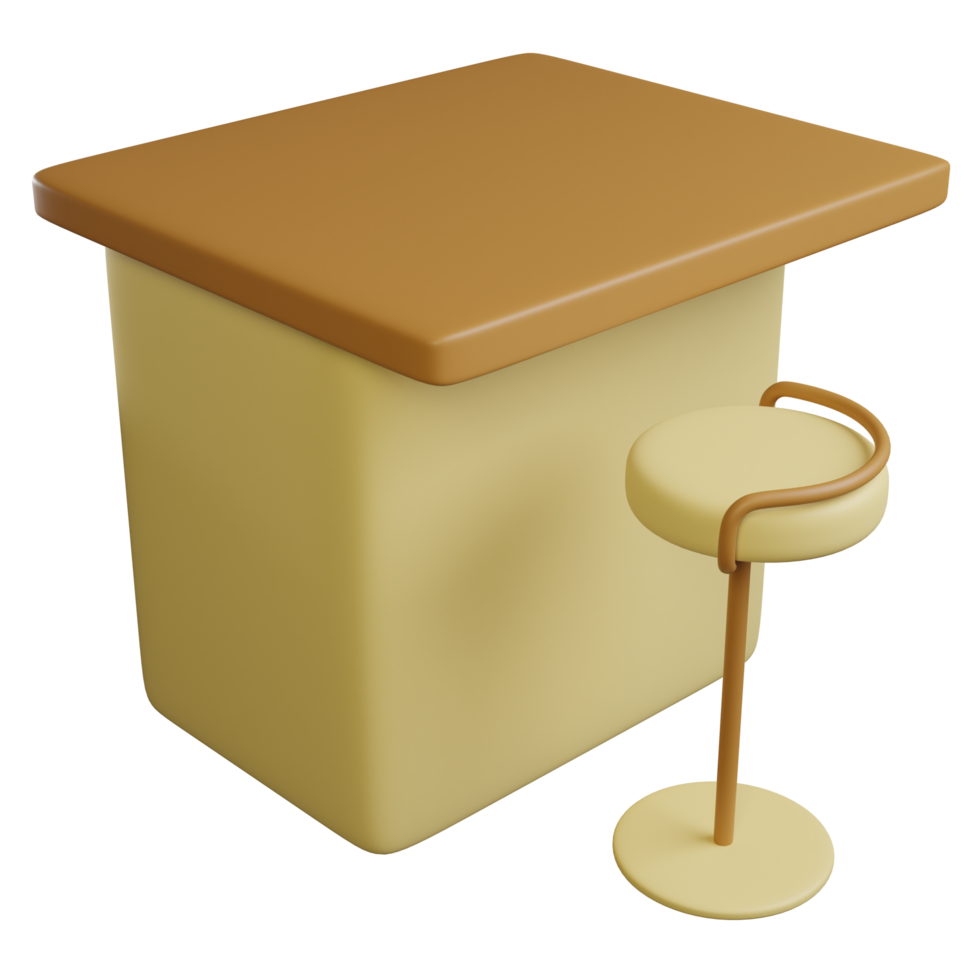 3D Illustration of Bar Table png