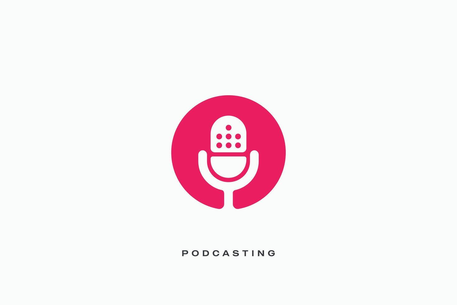música podcast transmisión vector logo