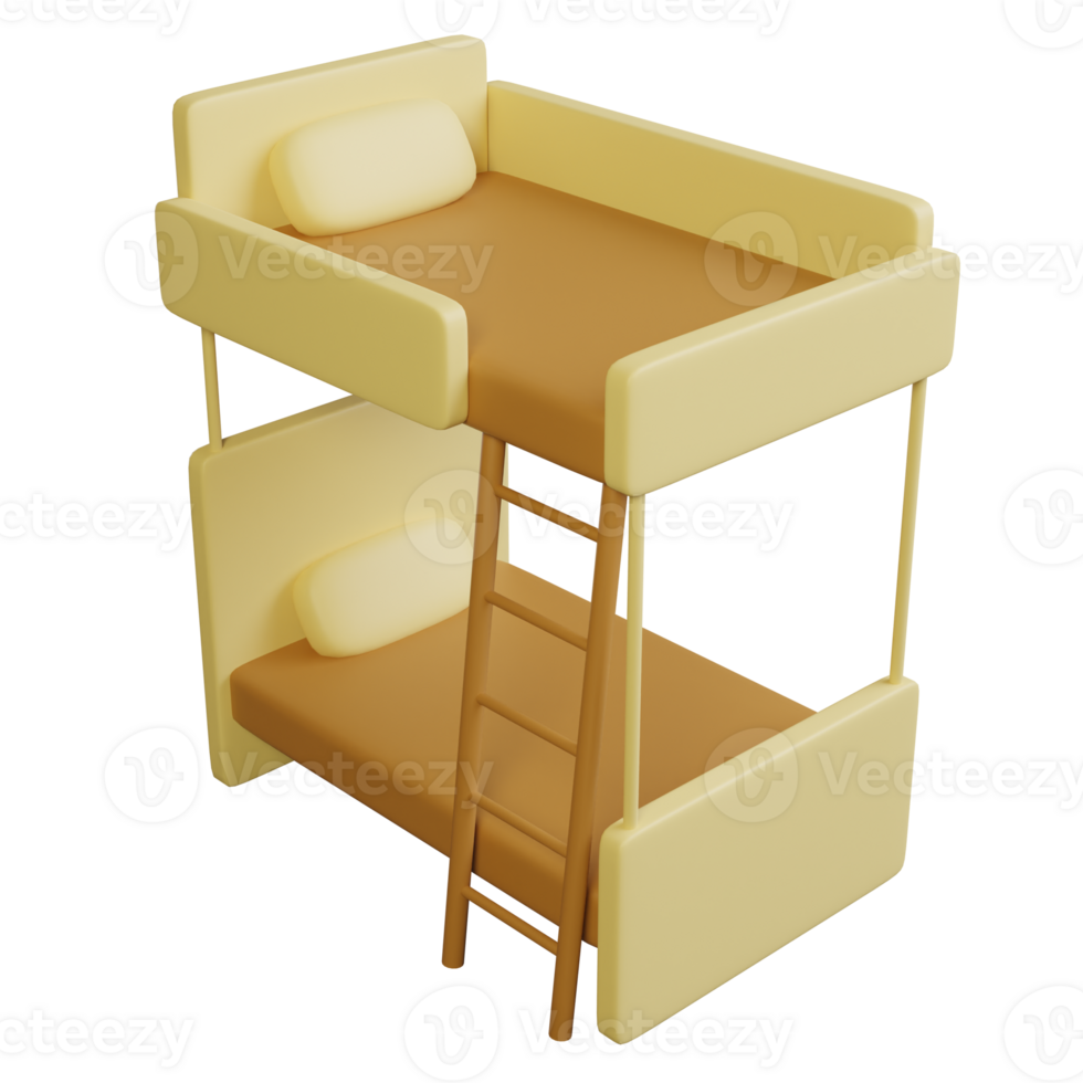 3D Illustration of Bunk Bed png