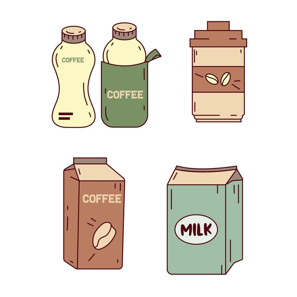 coffee shop set element collections vector