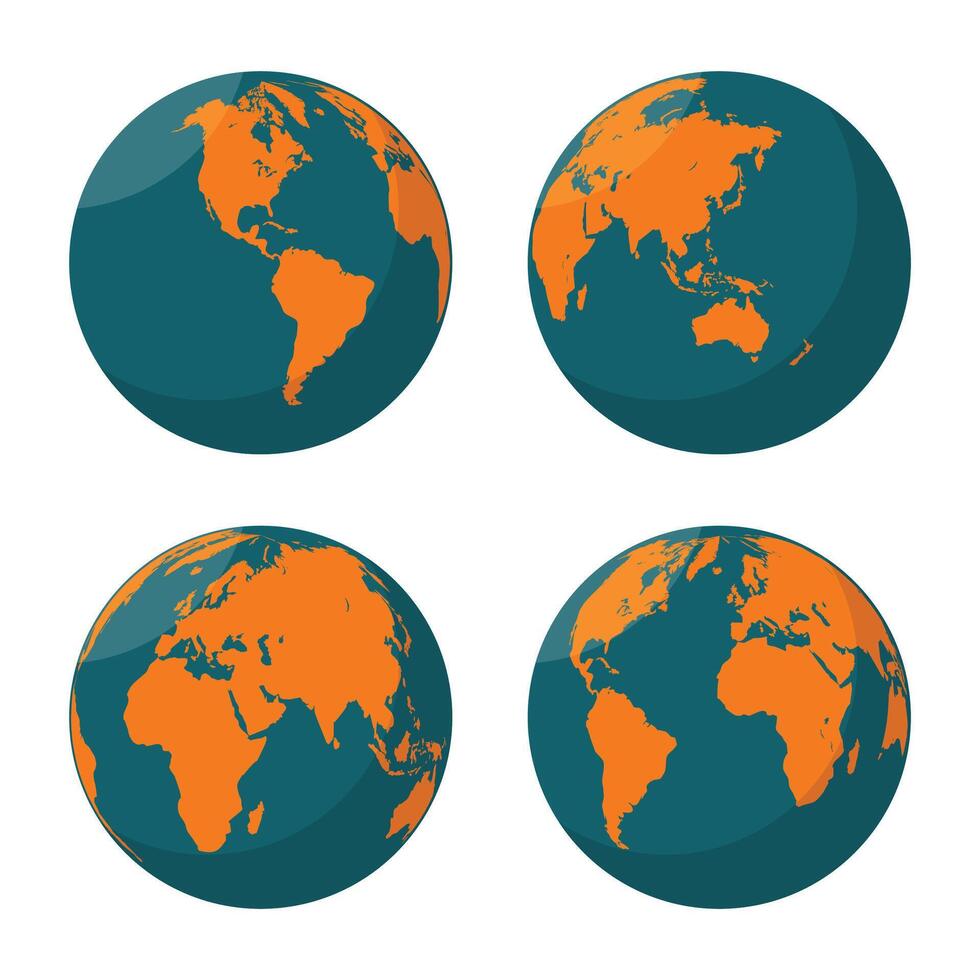 Set of planet earth globes vector illustration