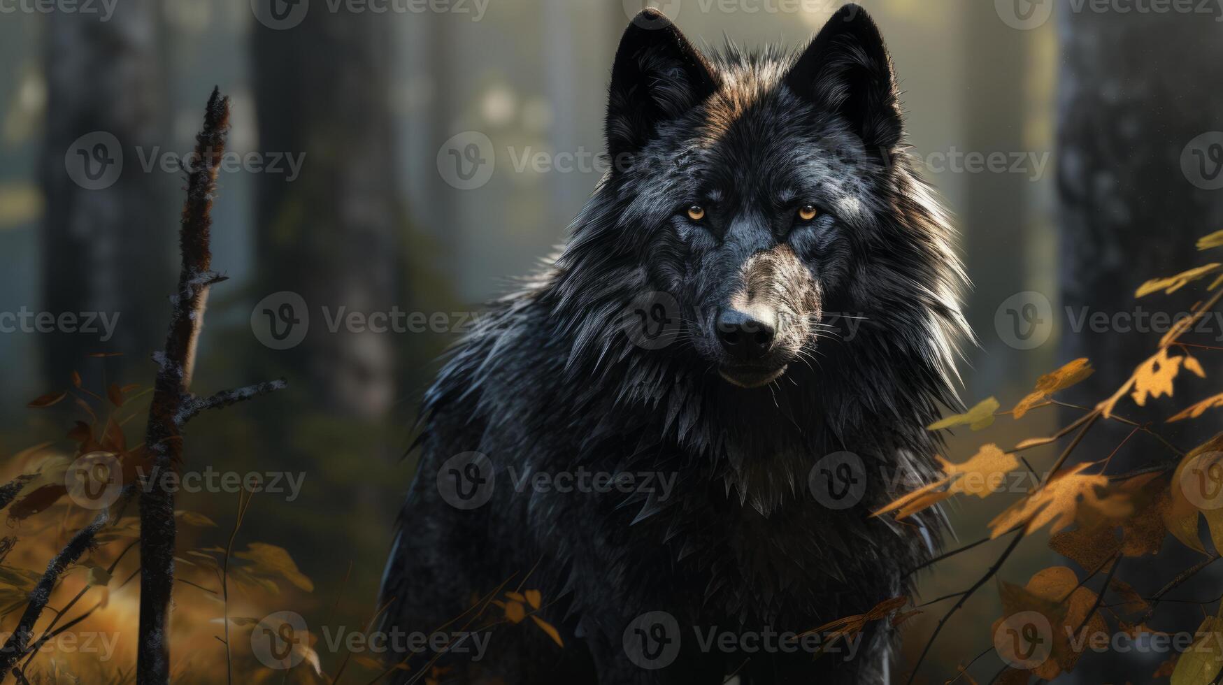 AI generated Timberwolf's Gaze - Majesty of the Wild photo