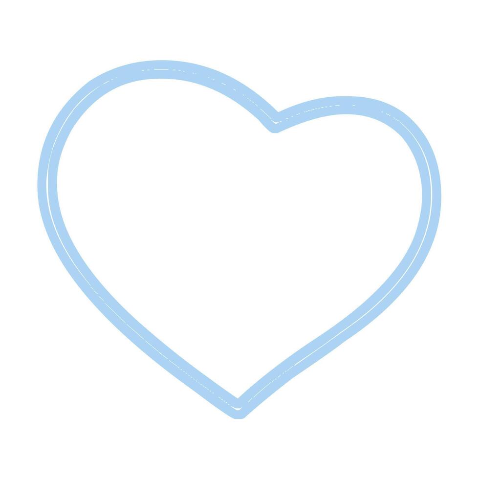 Hand Drawn Blue Heart Frame vector