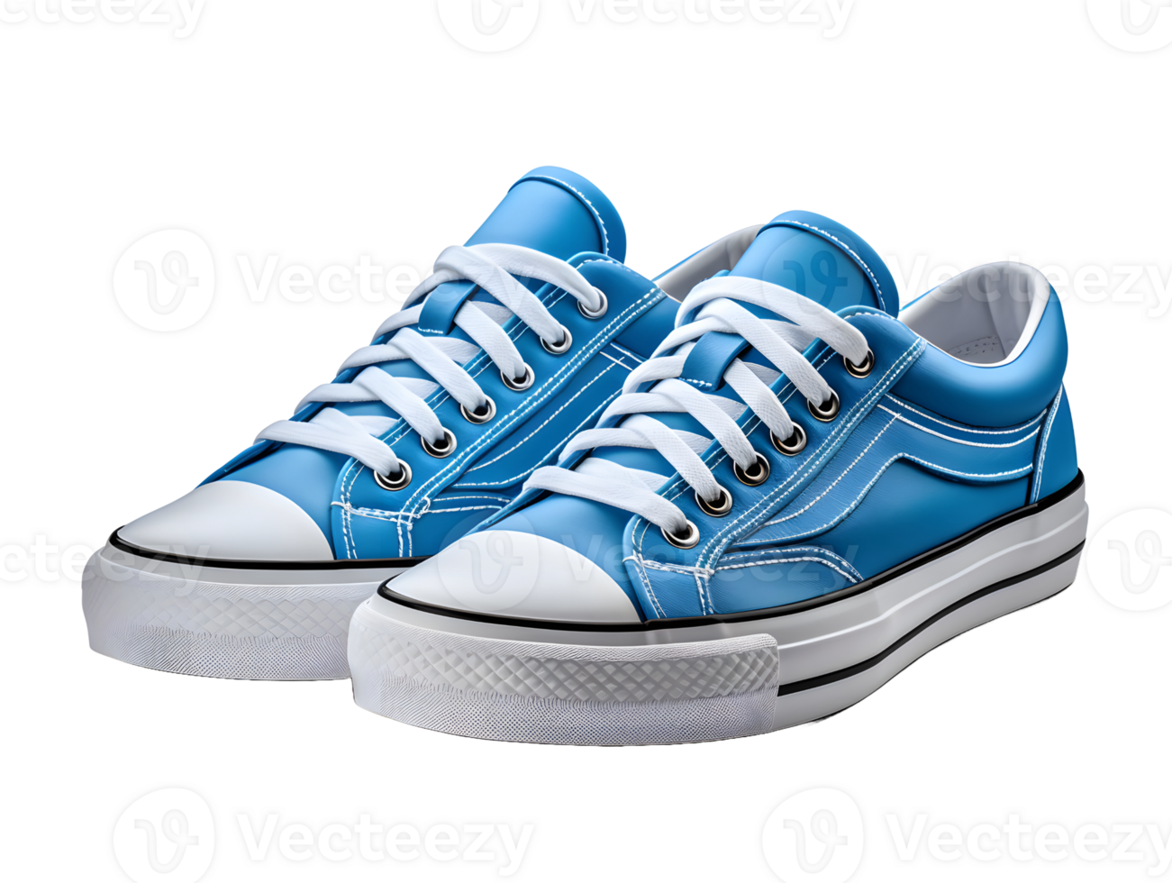 AI generated Blue Sneakers Isolated on Transparent Background. Fashionable Casual Shoes for Shoe Shop Ad Design. Generative Ai png