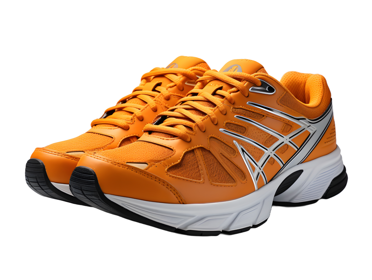 AI generated Orange Running Sport Shoes Isolated on Transparent Background. Cross Training Footwear. Generative Ai png