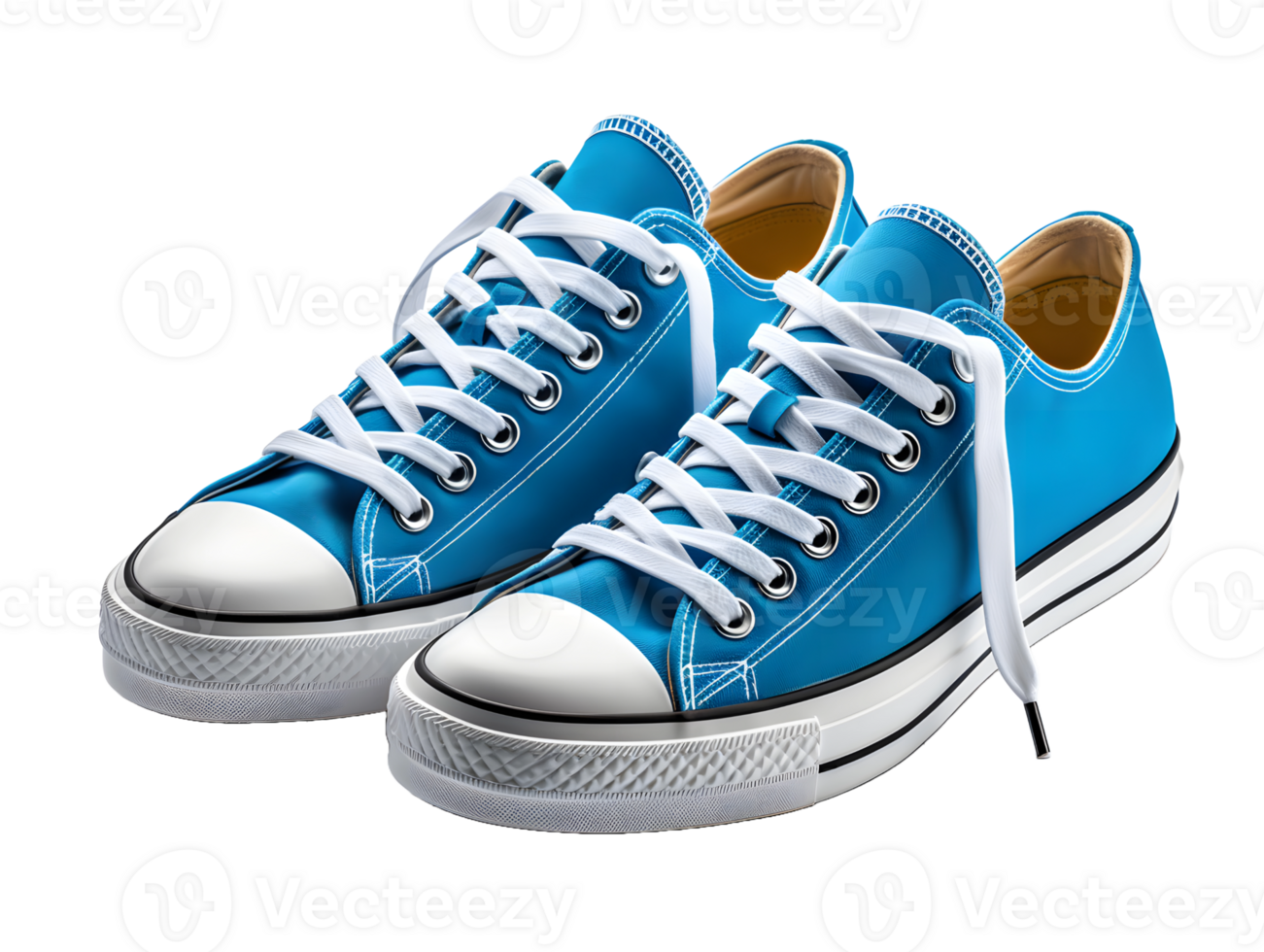 AI generated Blue Sneakers Isolated on Transparent Background. Fashionable Casual Shoes for Shoe Shop Ad Design. Generative Ai png