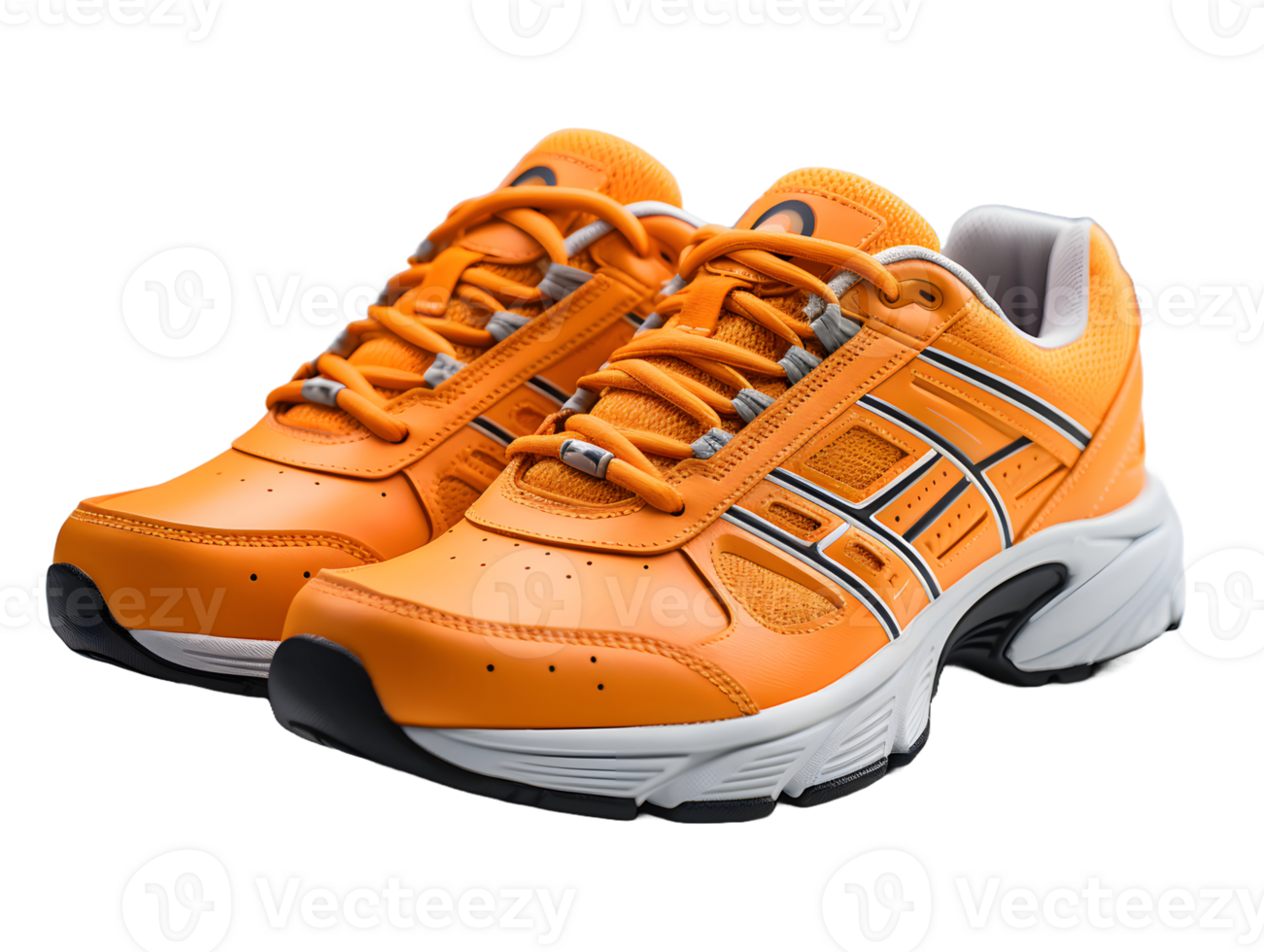 AI generated Orange Running Sport Shoes Isolated on Transparent Background. Cross Training Footwear. Generative Ai png