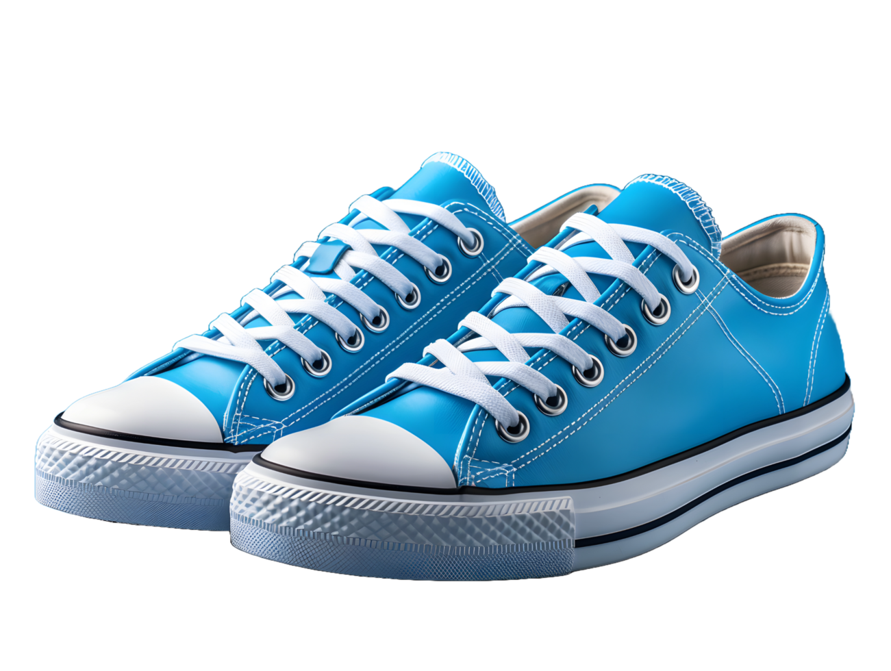 AI generated Blue Sneakers Isolated on Transparent Background. Fashionable Casual Shoes for Shoe Shop Ad Design. Generative Ai png