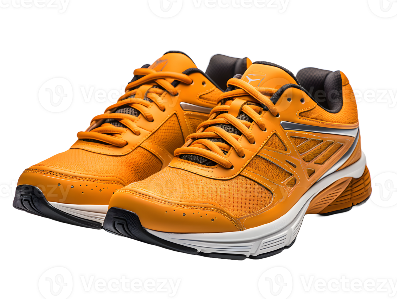 AI generated Orange Running Sport Shoes Isolated on Transparent Background. Cross Training Footwear. Generative Ai png