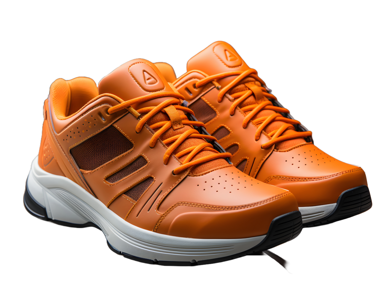 AI generated Orange Running Sport Shoes Isolated on Transparent Background. Cross Training Footwear. Generative Ai png