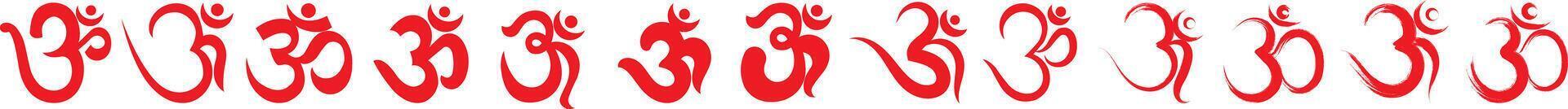 Om Symbol Of Hindu Deity God Shiva Design Set vector