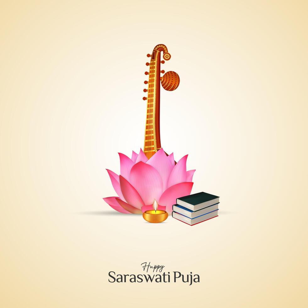 Vasant Panchami, Saraswati Puja, Basant Social Media Post vector