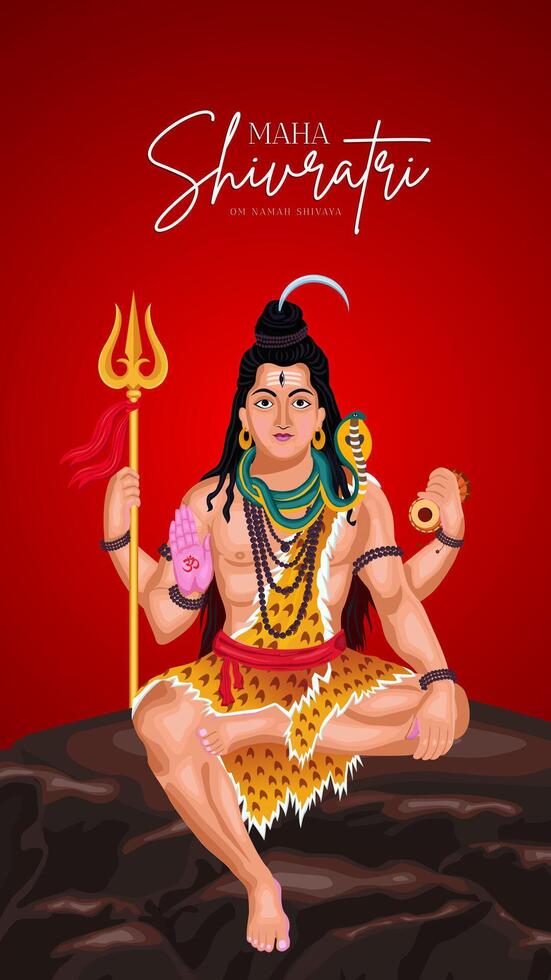 contento maha shivratri póster vector