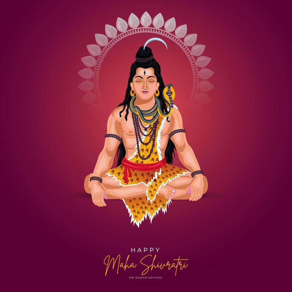 contento maha shivratri póster vector