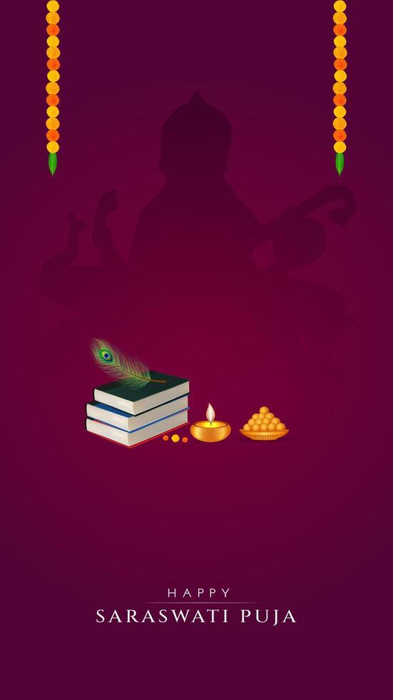 Vasant Panchami, Saraswati Puja, Basant Social Media Post vector