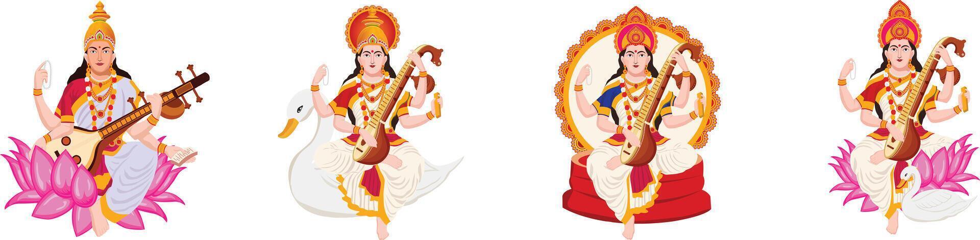 Vasant Panchami, Saraswati Puja, Basant for Social Media Post vector