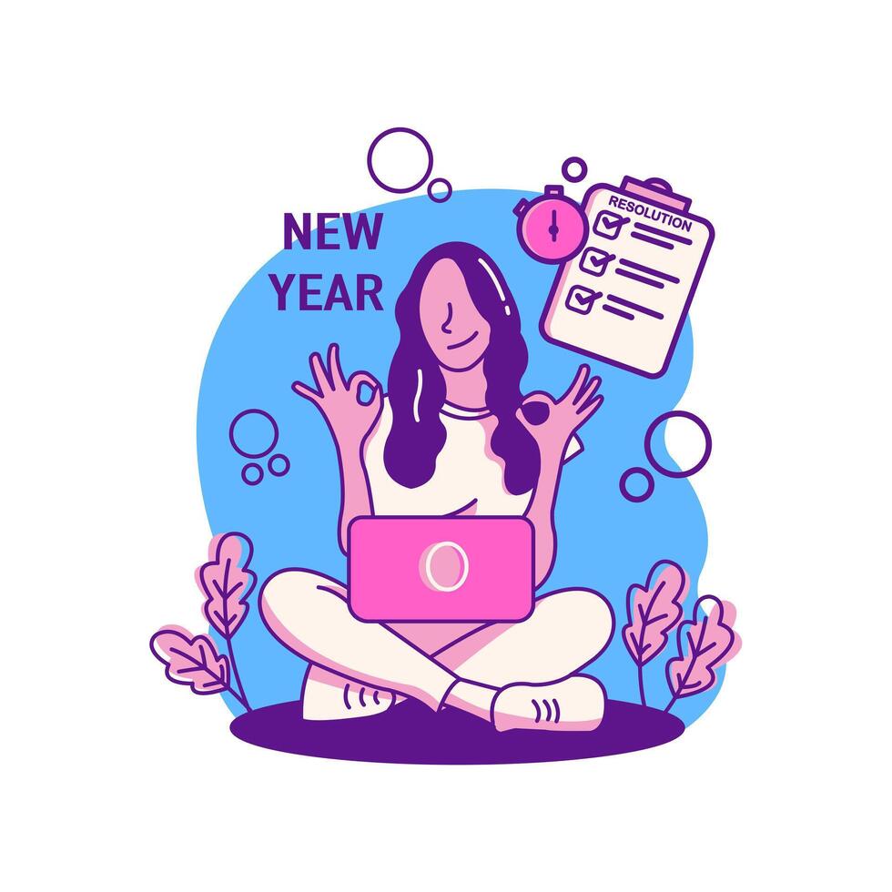 New Year Resolution - Flat Design vector