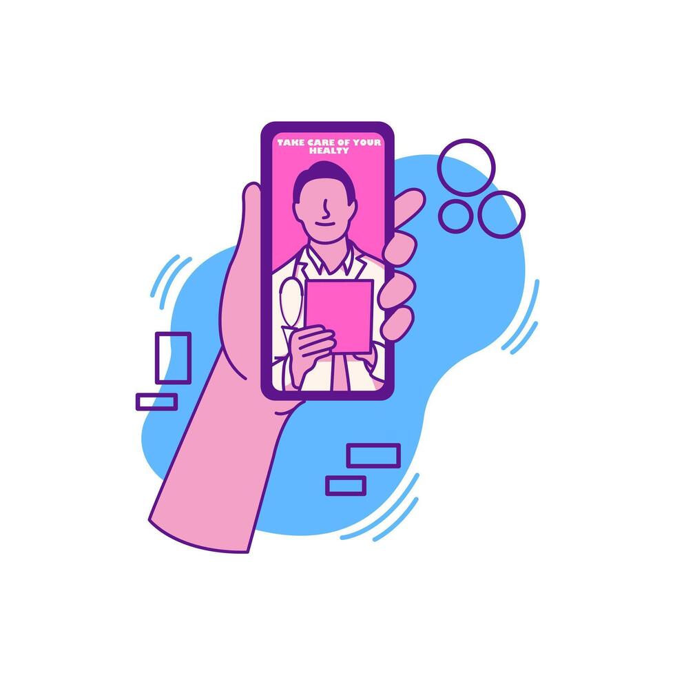 Online Medical Consultant - Flat Design vector