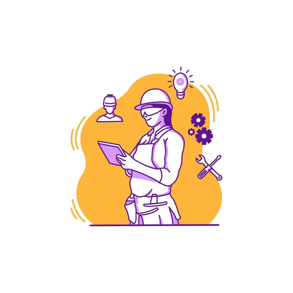 Engineer - Flat Design vector